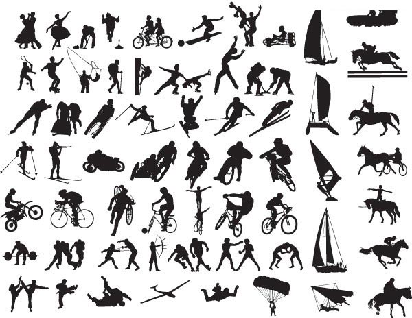 600x464 Variety Of Sports Silhouettes Vector