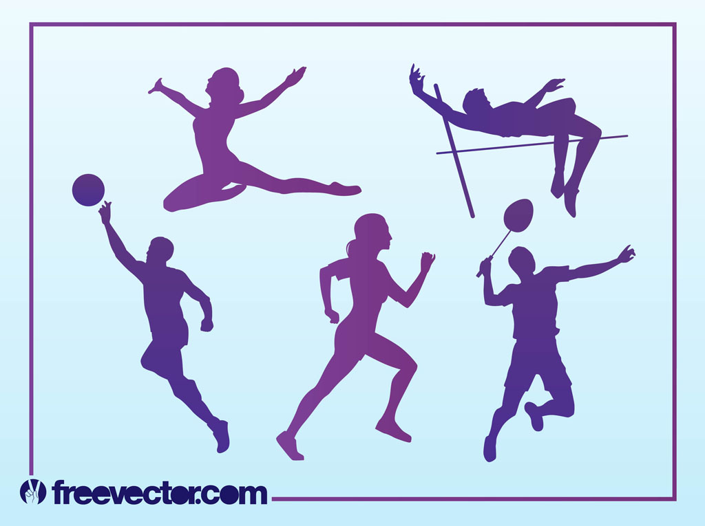 1024x765 Free Sport Silhouettes Vector Art Graphics