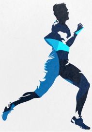 190x271 Silhouettes Run Man Sport Vector Cartoon Fun Image Small Buttons