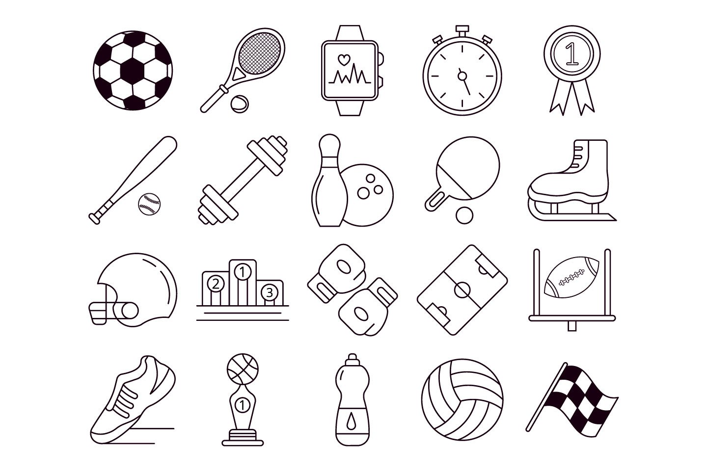 1440x960 Sport Vector Free Icon Set