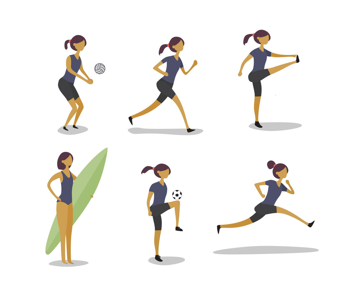 1136x936 Girls And Sport Vector Vector Art Graphics