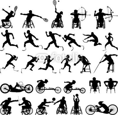 400x391 Silhouette Of Disabled Athletes From Printingsociety, Royalty Free