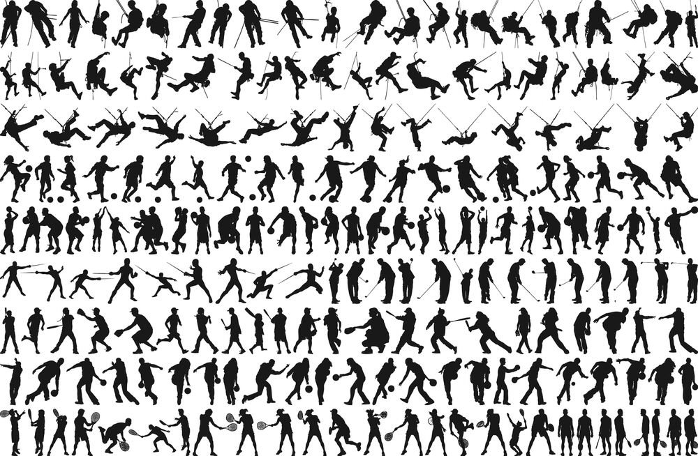 1000x654 Sports Silhouette Vector Pack Free Vector Cdr Download