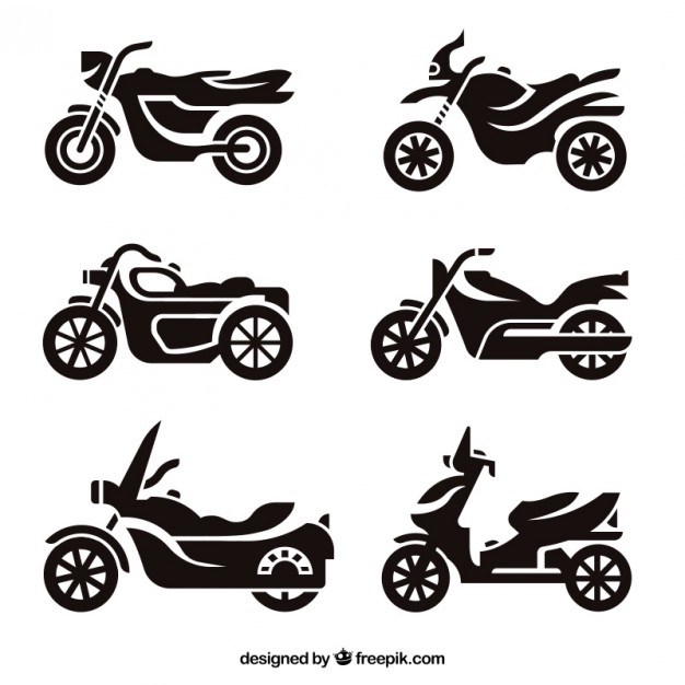 626x626 Motorcycle Silhouettes Vector Free Download