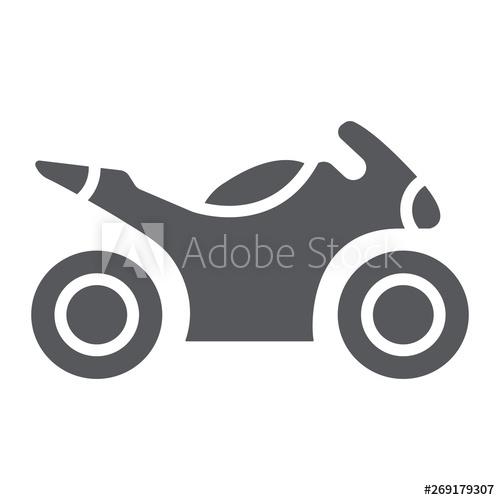 500x500 Sportbike Glyph Icon, Transport And Drive, Motorbike Sign, Vector