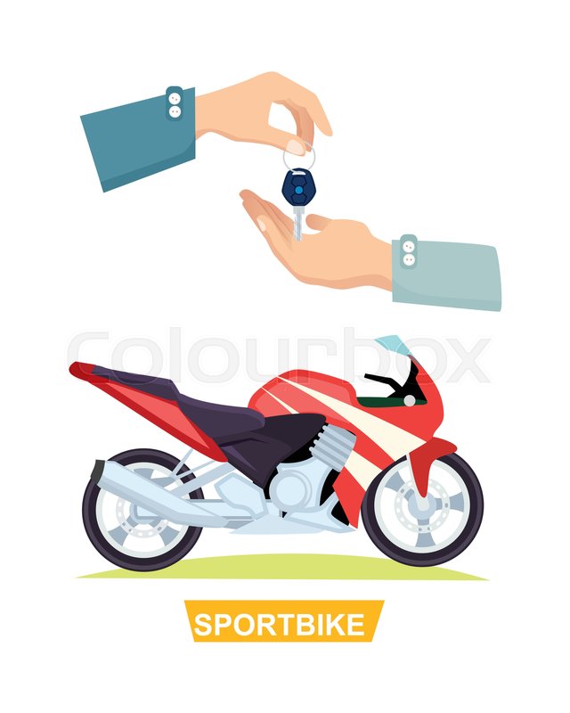 640x800 Sportbike With Hands And Passing Key Stock Vector Colourbox