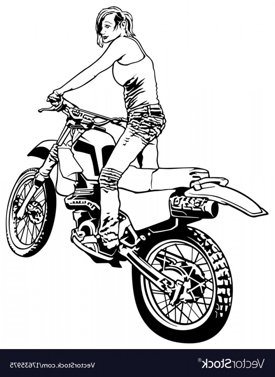 945x1296 Woman On Off Road Motorcycle Vector Cqrecords