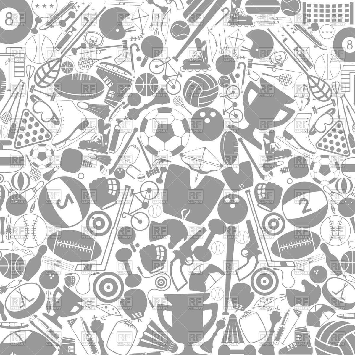 1200x1200 Grey Background With Sports Icons Vector Image Of Backgrounds