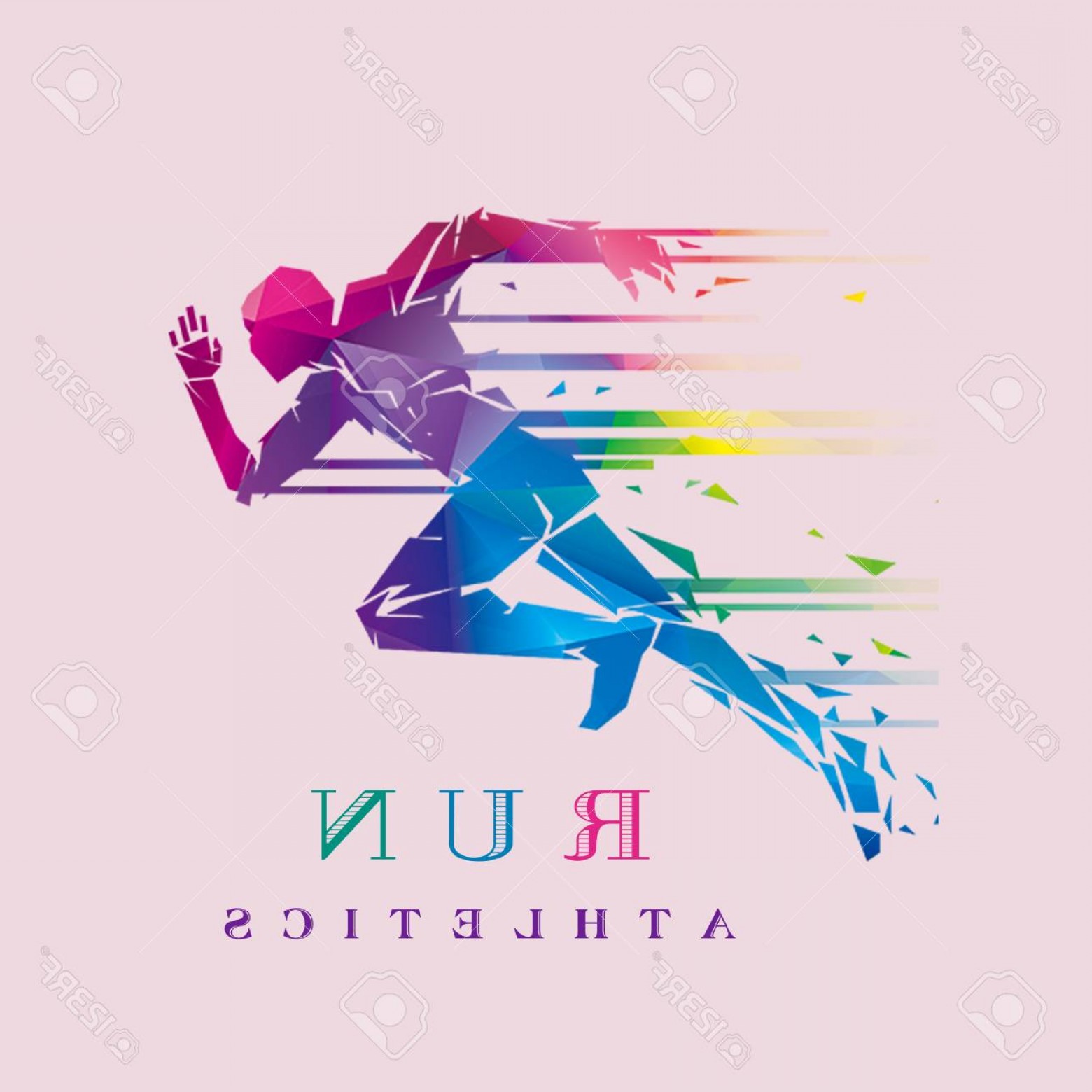 1560x1560 Photostock Vector Running Logo Sport Concept Set Isolated On Pink
