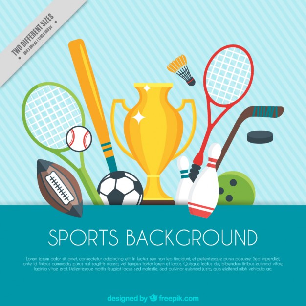 626x626 Sports Background With Trophy And Sport Elements Vector Free