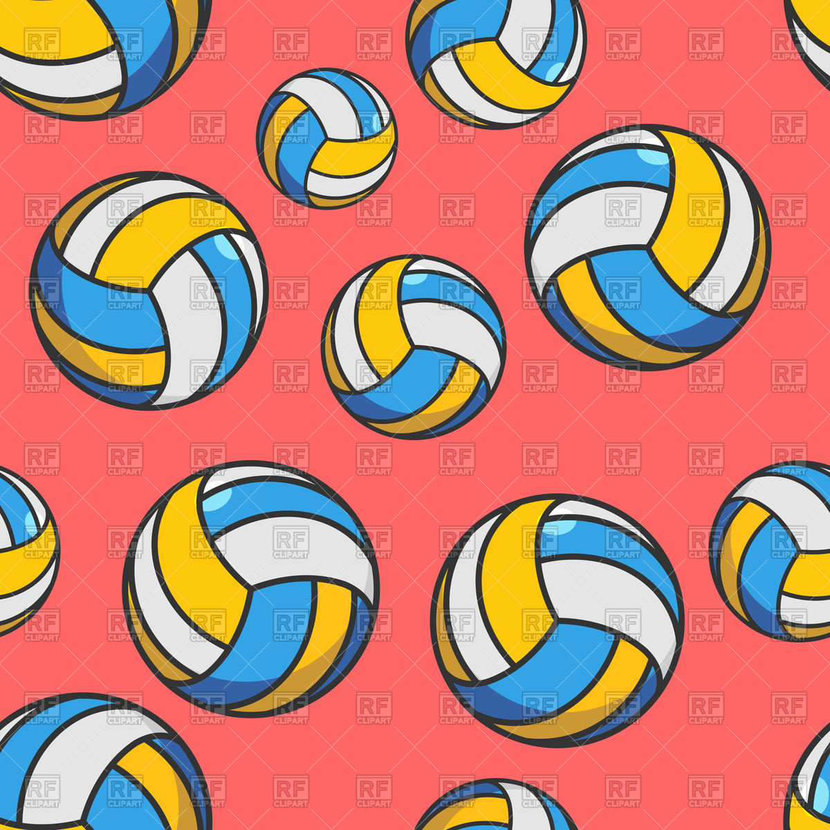 1200x1200 Sports Background With Volleyball Balls Vector Image