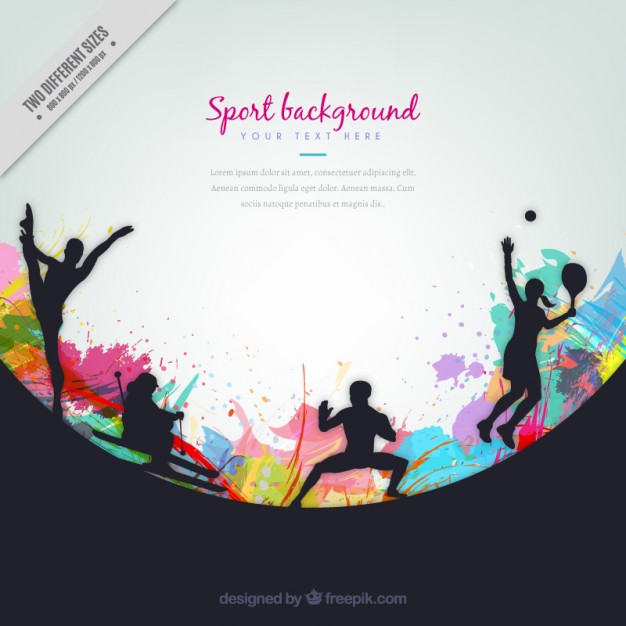 626x626 Sporty Silhouettes Background Vector Premium Download