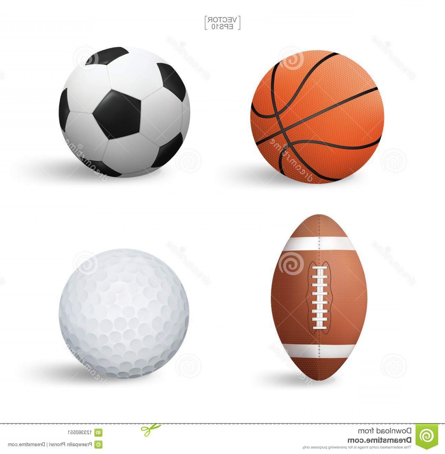 1560x1593 Vector Realistic Sports Ball Set Basketball Soccer Football