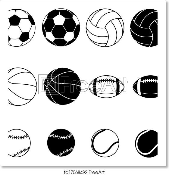 Free Art Print Of Collection Of Sport Balls Collection Of Black 561x581 Free Art Print Of Collection Of Sport Balls Collection Of Black