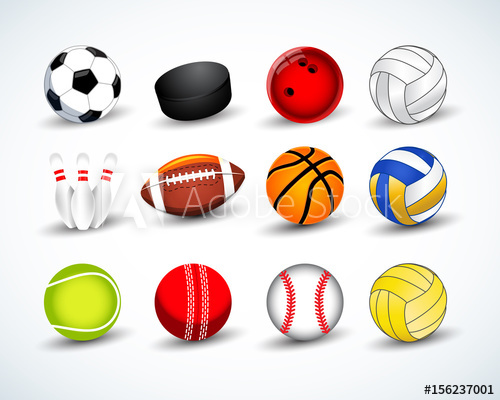 Sports Balls Vector Set Hockey, Baseball, Cricket, Basketball 500x400 Sports Balls Vector Set Hockey, Baseball, Cricket, Basketball
