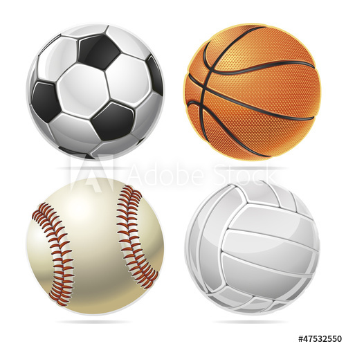 Set Of Sport Balls Vector Illustration 500x500 Set Of Sport Balls Vector Illustration