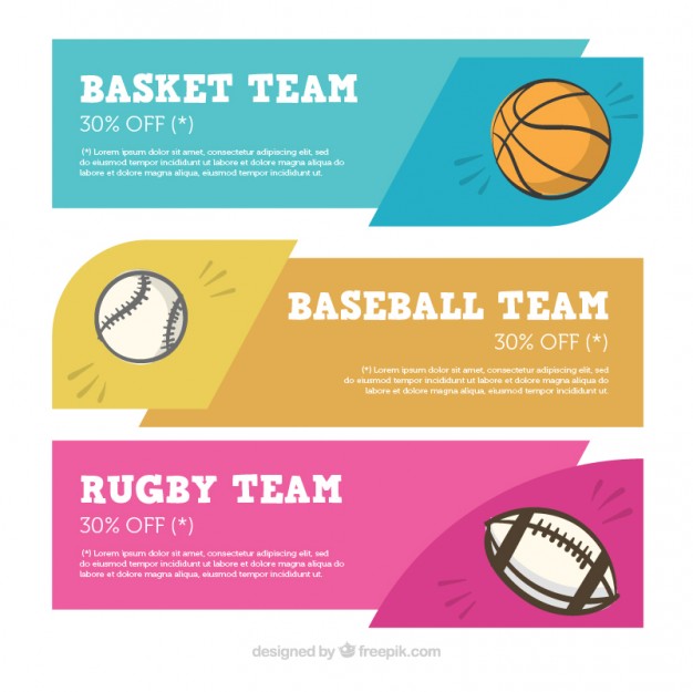 626x625 Sport Banner Set Vector Free Download