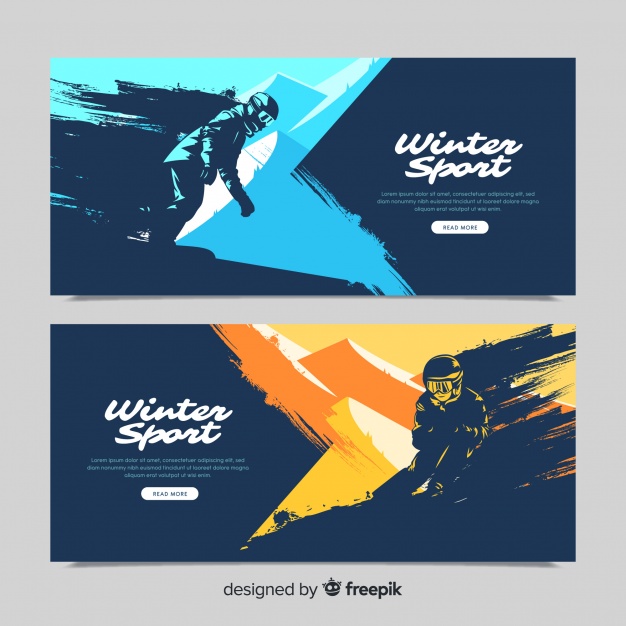 626x626 Winter Sport Banner Template Vector Free Download