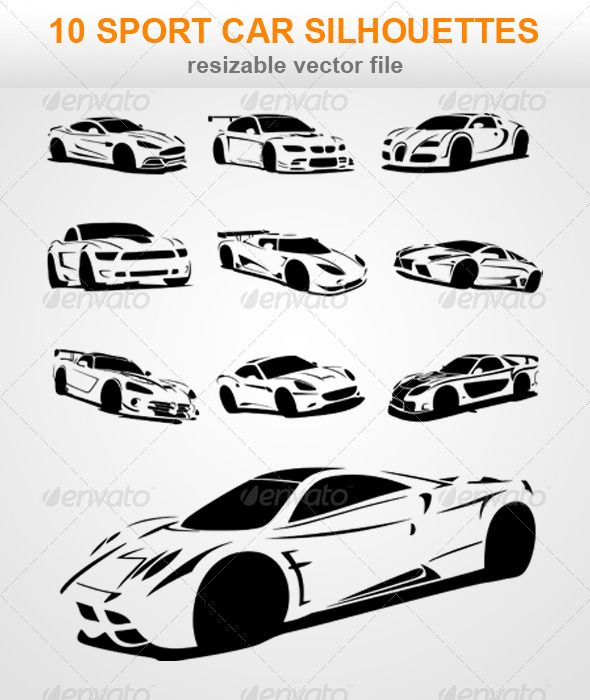 Sports Car Outline Vector