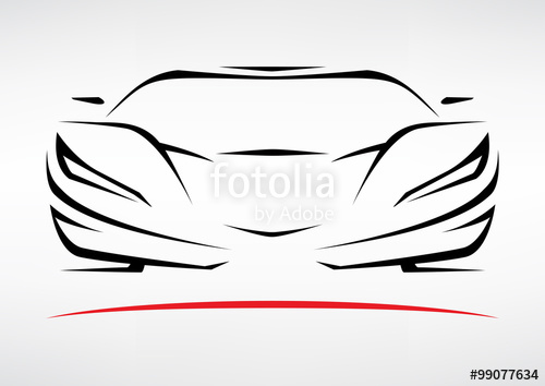Concept Sportscar Vehicle Silhouette Vector Illustration Stock 500x354 Concept Sportscar Vehicle Silhouette Vector Illustration Stock