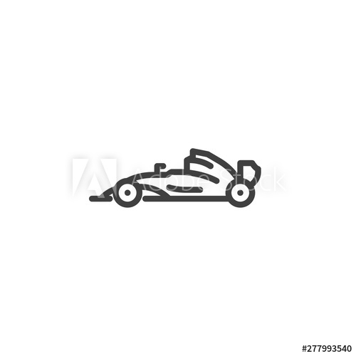 500x500 Racing Car Line Icon Linear Style Sign For Mobile Concept And Web