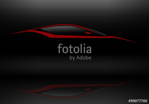 500x350 Red Sports Car Vehicle Silhouette Vector Illustration Stock