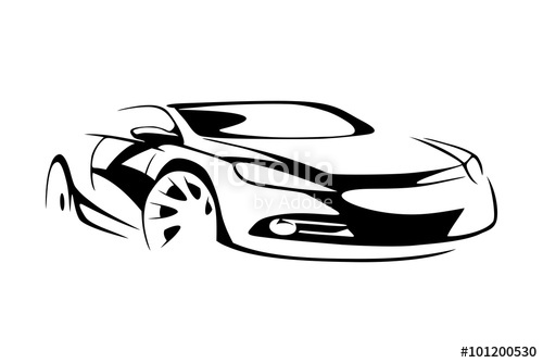 Sports Car Outline Vector at Vectorified.com | Collection of Sports Car ...