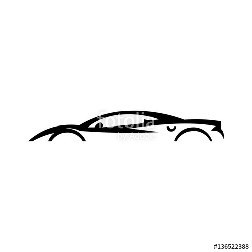 Sports Car Silhouette Vector at Vectorified.com | Collection of Sports ...