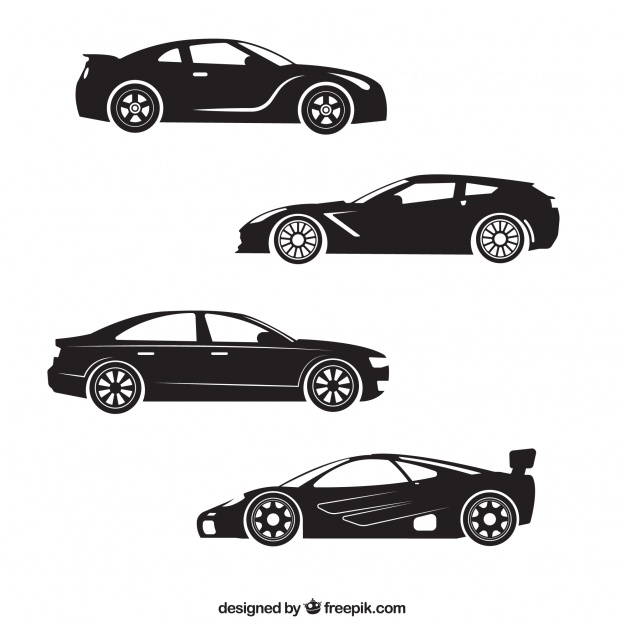 Silhouettes Of Four Sports Car Vector Free Download 626x626 Silhouettes Of Four Sports Car Vector Free Download