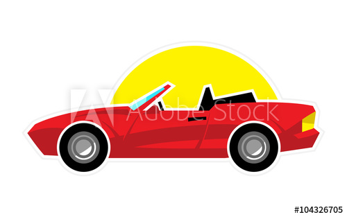 Convertible Sports Car Vector Icon 500x313 Convertible Sports Car Vector Icon