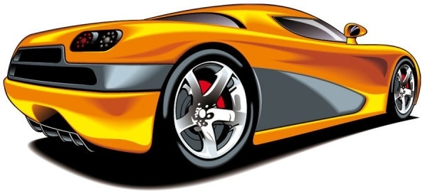 Sports Car Free Vector Download 597x269 Sports Car Free Vector Download
