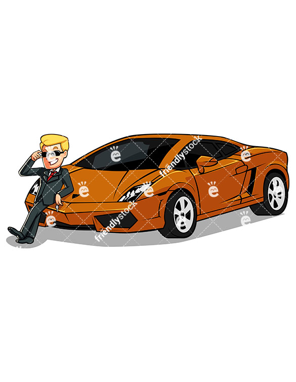 Man In A Suit Showing Off His Sports Car 585x755 Man In A Suit Showing Off His Sports Car