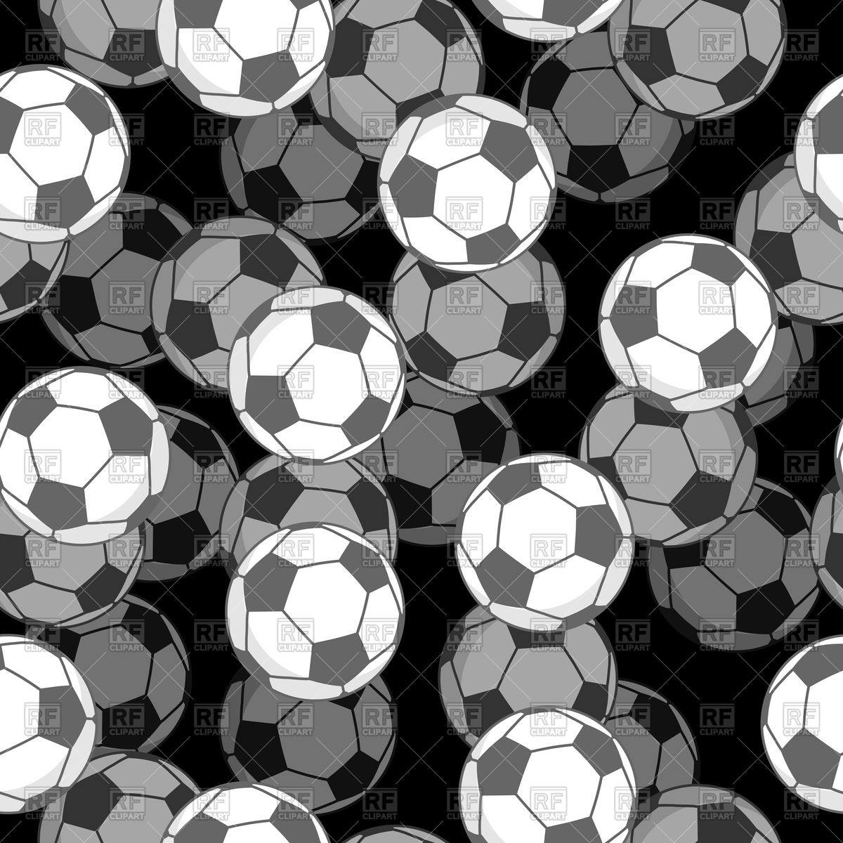 1200x1200 Sports Background With Soccer Balls, Seamless Pattern Vector Image
