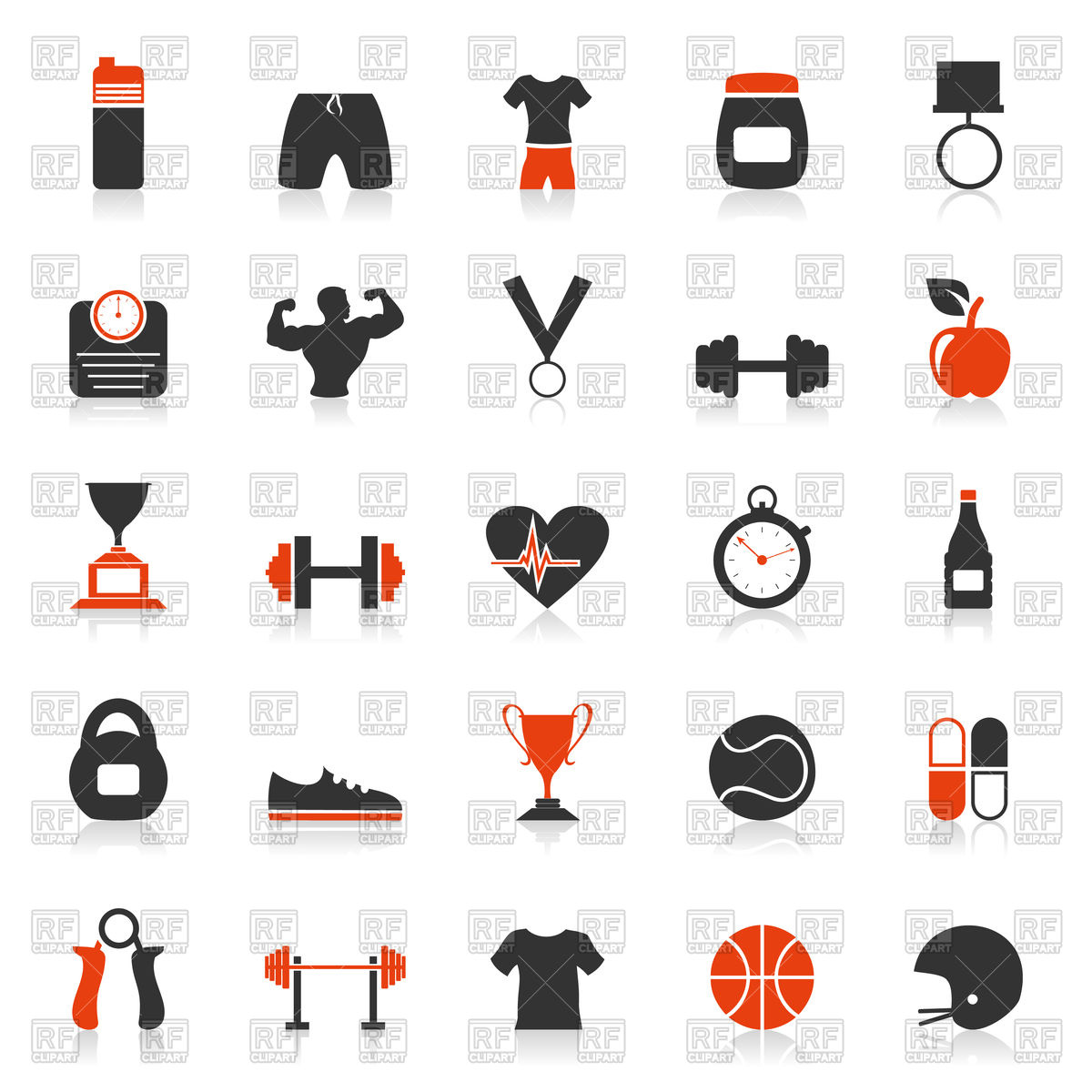 1200x1200 Set Of Fitness And Sports Icons Vector Image Of Sport And Leisure