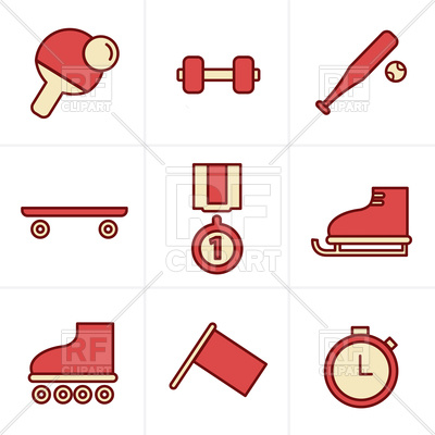 400x400 Simple Sports Icons Vector Image Of Sport And Leisure Iconmama