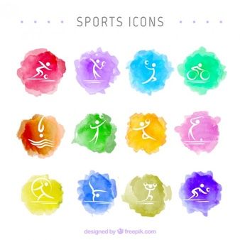 338x338 Watercolor Sport Icons Ac Vector Free, Sport Icon, Painting