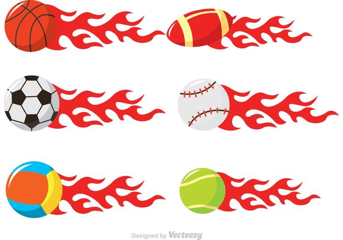 Sport Balls On Fire Vectors 700x490 Sport Balls On Fire Vectors