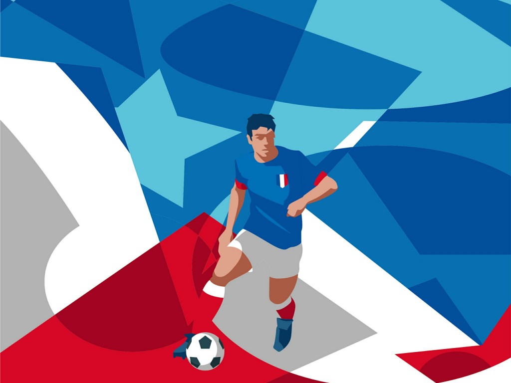1024x768 A Football Player Vector Graphic Soccer Football Sports Qhd