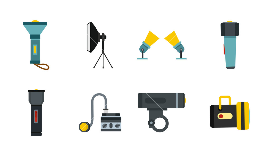 1000x600 Spotlight Icon Set Flat Set Of Spotlight Vector Icons For Web