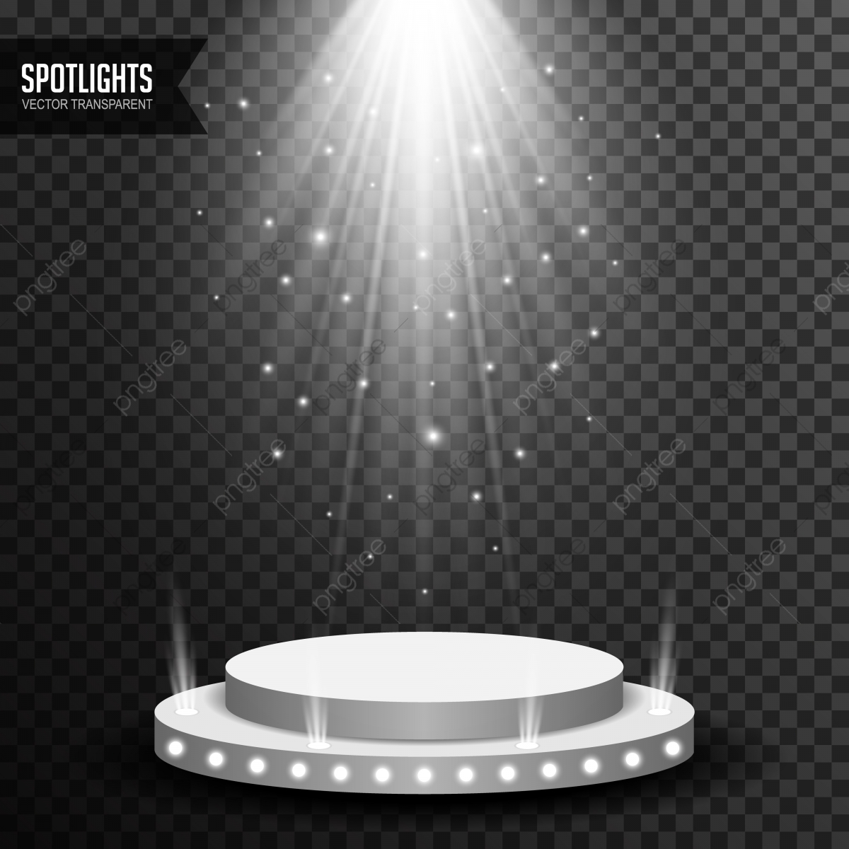 1200x1200 Stage Podium Illuminated Scene With Spotlight Vector Transparent