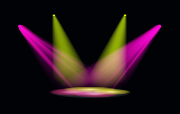 600x380 Stage Light Effect Spotlight Vector Illustration