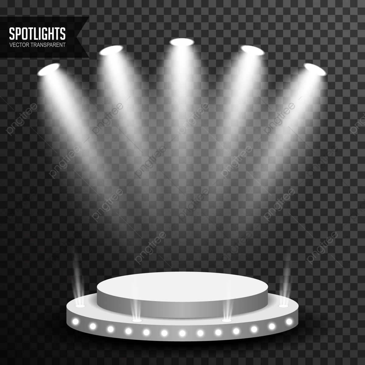 1200x1200 Stage Podium Illuminated Scene With Spotlight Vector Transparent