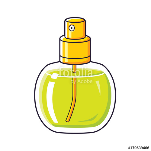 500x500 Perfume Fragrance Round Spray Bottle Vector Isolated Stock Image
