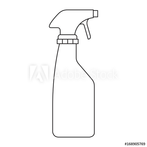 500x500 Monochrome Silhouette Of Laundry Spray Bottle Vector Illustration