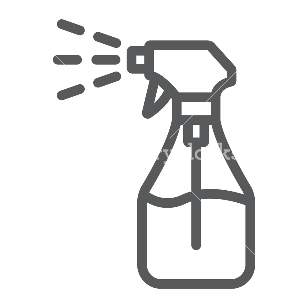 1000x1000 Foggy Spray Line Icon, Liquid And Fluid, Spray Bottle Sign, Vector