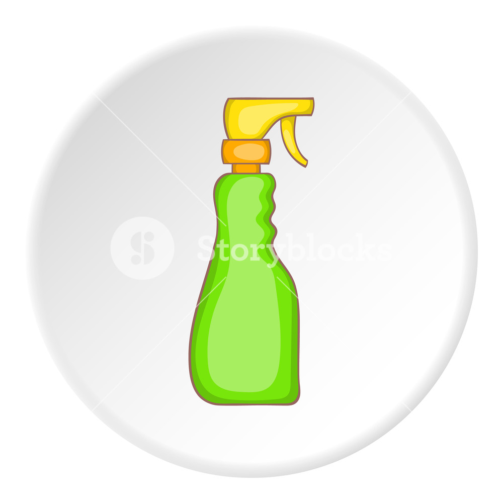 1000x1000 Green Household Spray Bottle Icon Cartoon Illustration
