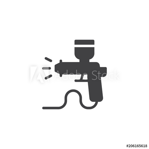 500x500 Paint Spray Gun Vector Icon Filled Flat Sign For Mobile Concept