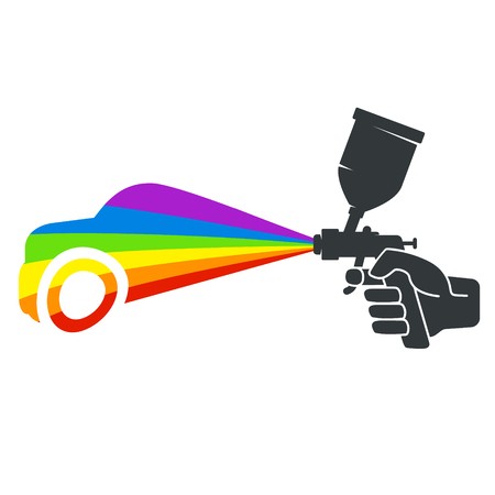 450x450 Airbrush Car Spray Paint Equipment Symbol Vector Illustration