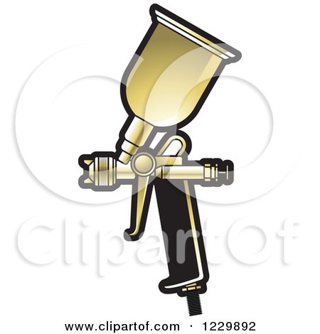 450x470 Clipart Of A Golden Spray Painting Gun