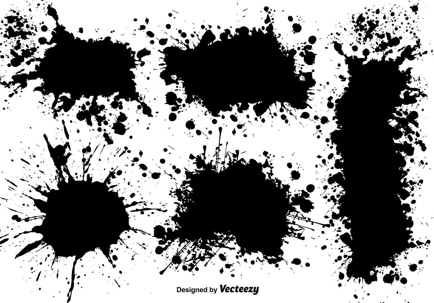 1400x980 Vector Set Of Black Splatters Spraypaint Effects In Paint